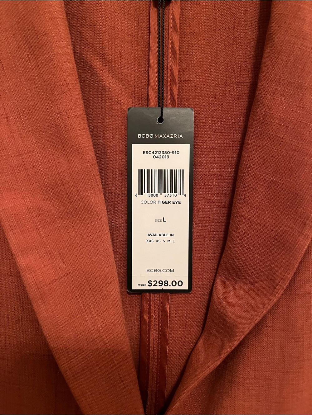 NWT BCBGMAXAZRIA Tiger Eye Belted Long Vest – Size L - Picture 6 of 16